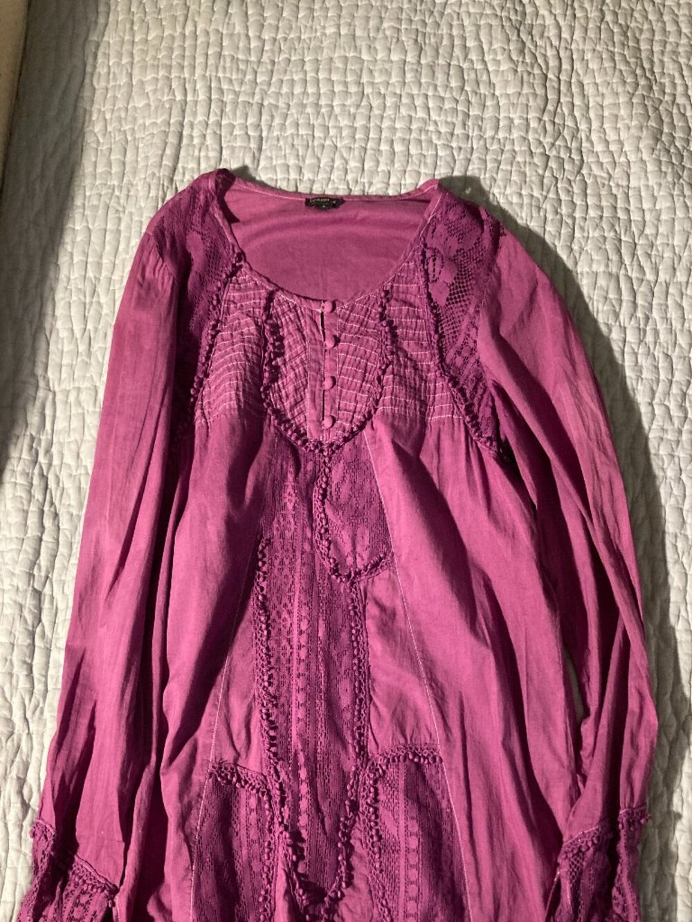 hand dyed 100% cotton blouse gorgeous details size 12